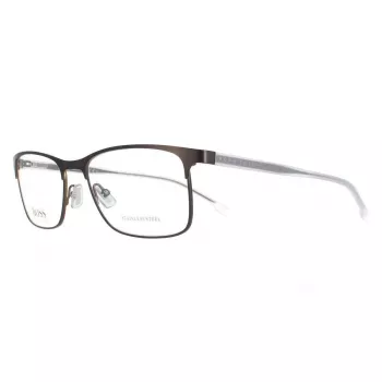 BOSS Sonnenbrille BOSS0967ITSYZ Herren Rechteckig Schwarzes Gestell Graue Gläser 54/17/145 mm