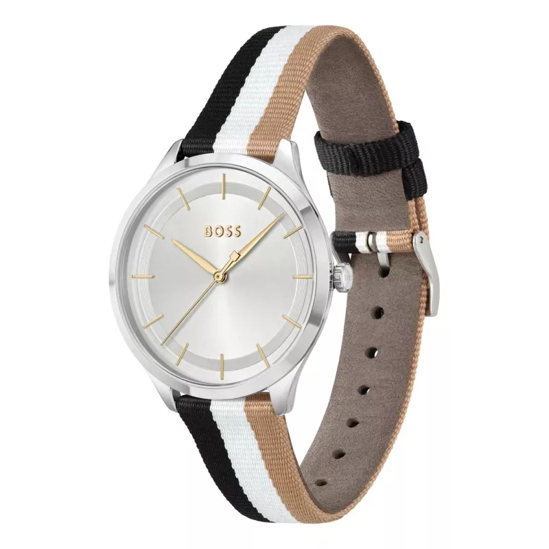 BOSS Damenuhr 1502694 Quarz Analog Uhr 35mm Silber Edelstahl Mesh