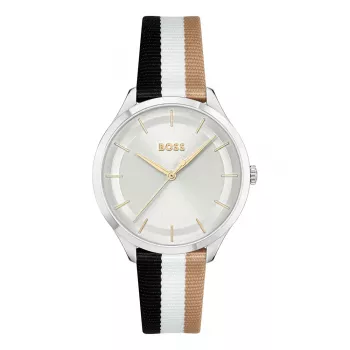 BOSS Damenuhr 1502694 Quarz Analog Uhr 35mm Silber Edelstahl Mesh