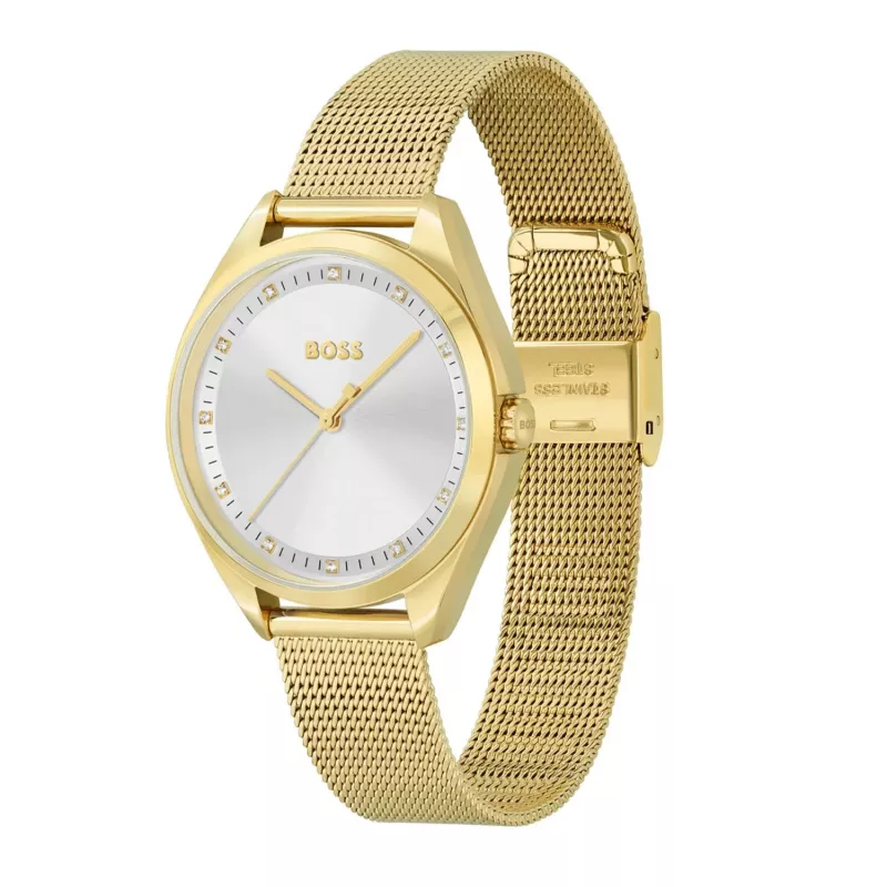 BOSS Damen Purity Quarzuhr 1502669 37mm Silber Edelstahl Mesh