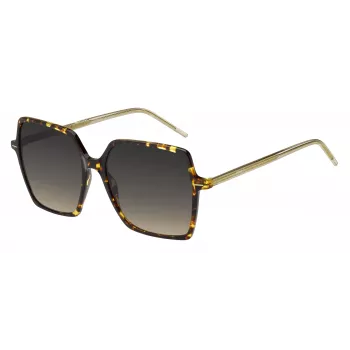 BOSS Damen-Sonnenbrille BOSS1524SHJV Square Havana Acetatrahmen Grau Verlaufsgläser 57mm