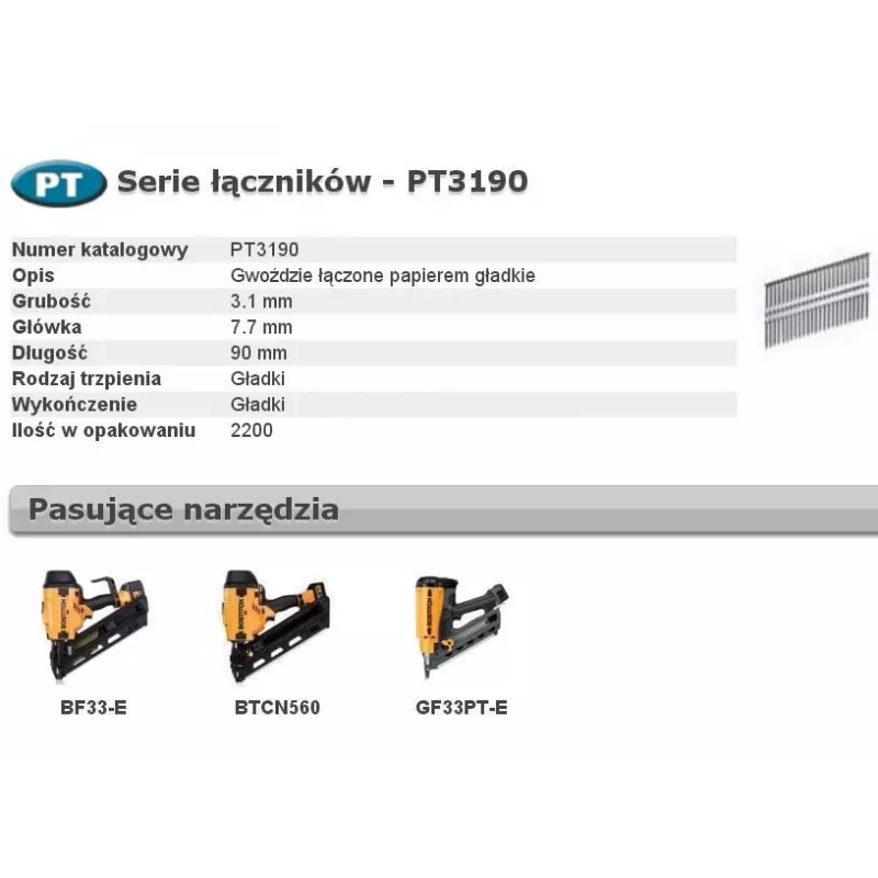 Bostitch PT 33° 90mm 2,2mm Framing-Nägel, 2200er-Pack
