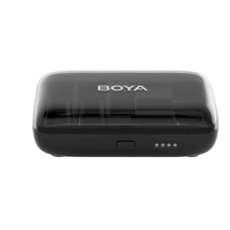 BOYA BOYALINK-TX Drahtloses Mikrofonsystem, 2,4 GHz, 1 Empfänger und 2 Sender, extrem lange Akkulaufzeit, Schwarz