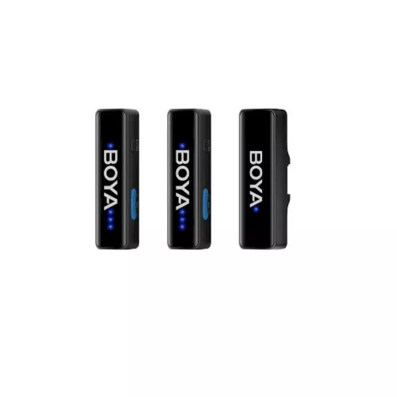 BOYA BOYALINK-TX Drahtloses Mikrofonsystem, 2,4 GHz, 1 Empfänger und 2 Sender, extrem lange Akkulaufzeit, Schwarz