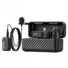 BOYA BOYAMIC 2-02 Drahtloses Mikrofonsystem 2,4 GHz, KI-gestützte Rauschunterdrückung, 2 Empfänger + 1 Sender (USB-C) Schwarz