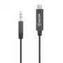 BOYA BY-K2 USB-C auf 3,5 mm TRRS Audio-Adapterkabel (20 cm, Schwarz)