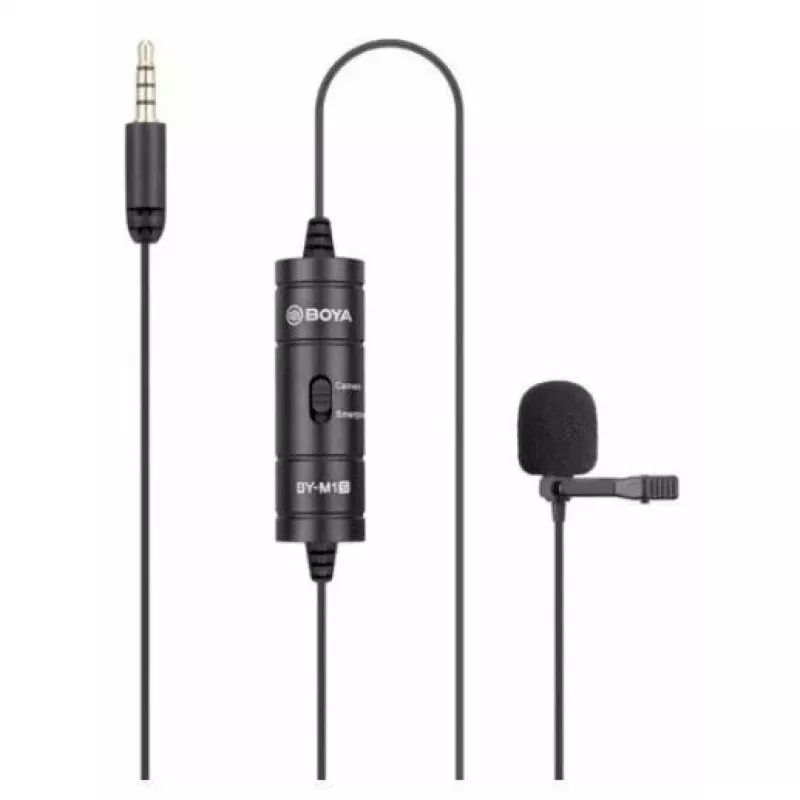 BOYA BY-M1S Omnidirektionales Lavalier-Mikrofon, 3,5-mm-Anschluss, Schwarz