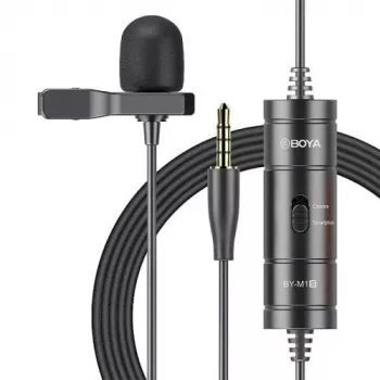 BOYA BY-M1S Omnidirektionales Lavalier-Mikrofon, 3,5-mm-Anschluss, Schwarz