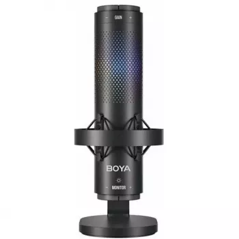 BOYA K9 Kabelgebundenes Kondensatormikrofon, omnidirektional, Rauschunterdrückung, Echtzeit-Überwachung, USB-A/USB-C, Schwarz