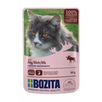 Bozita Chunks in Jelly Elk Nassfutter für Katzen, 85 g