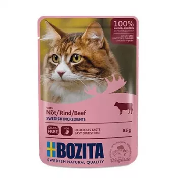 Bozita Rindfleischstücke in Gelee Nassfutter für Katzen 85g