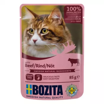 Bozita Rindfleischstücke in Gelee Nassfutter für Katzen 85g