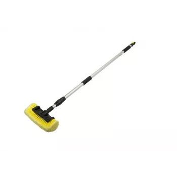 Bradas ESQ2780 Heavy-Duty Schrubbbürste für Außenflächen, Terrassen, Böden, ergonomischer Griff, mittelharte PP-Borsten, Grün/Grau