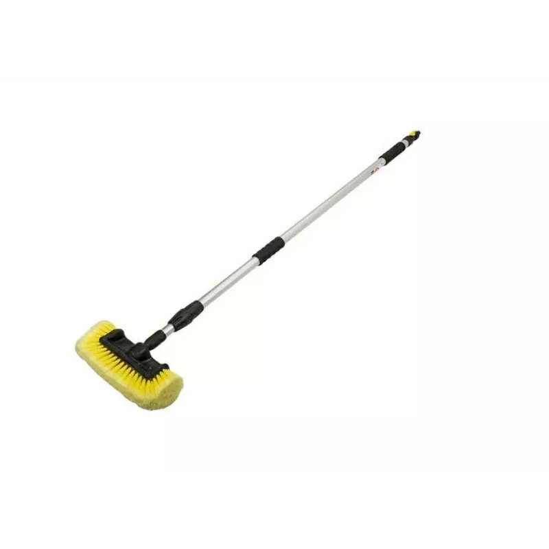 Bradas ESQ2780 Heavy-Duty Schrubbbürste für Außenflächen, Terrassen, Böden, ergonomischer Griff, mittelharte PP-Borsten, Grün/Grau