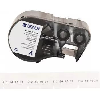 Brady B-427 Selbstlaminierende Vinyl-Kabelmarker-Etiketten, Weiß/Transparent, 38,1 mm x 38,1 mm, 240 Etiketten/Rolle, für BMP41/BMP51/BMP53/M511