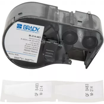 Brady M-214-483 Selbstlaminierende Vinyl-Kabel- und Drahtetiketten, Weiß, 21,34 x 48,77 mm, Thermotransfer, 100 Stück pro Packung