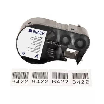 Brady M4-49-422 Selbstlaminierendes Vinyl-Etikett Rolle, 48,26 mm x 6,4 m, Weiß, für BMP41/BMP51/BMP53/M511