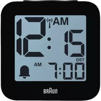 Braun BC 25 BP-DCF Funkwecker mit Sprachausgabe, Schwarz (60077)
