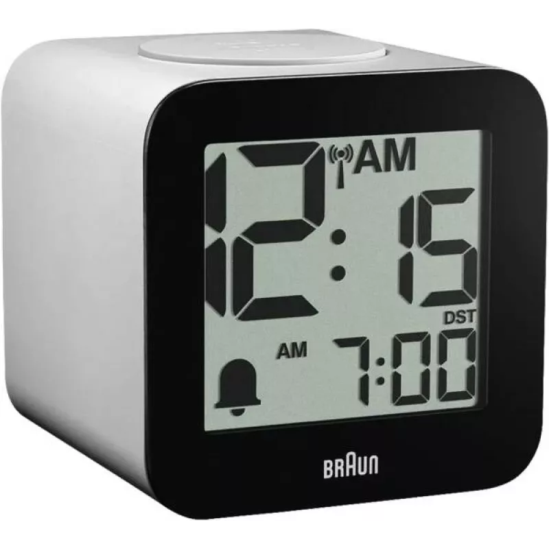 Braun BC 25 WP-DCF Weißer Funkuhrwecker mit Sprachausgabe (60076)