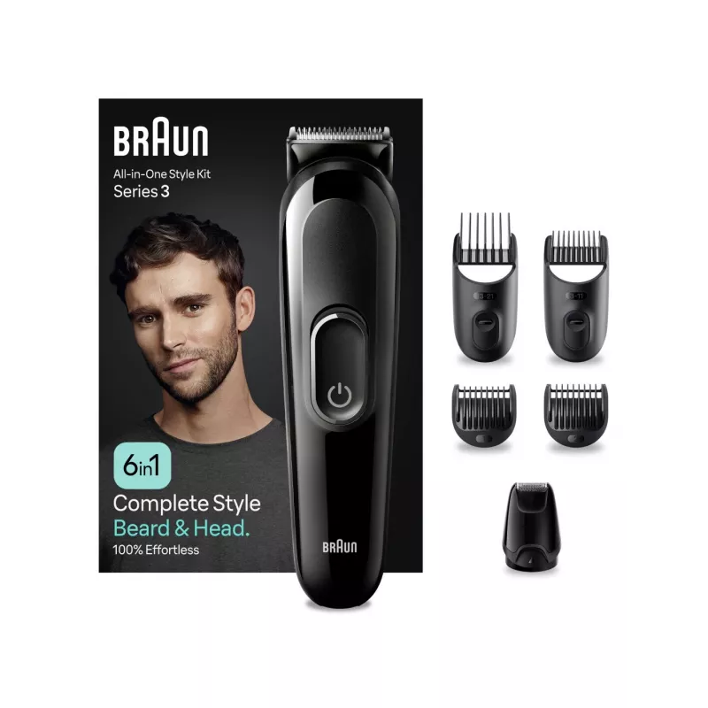 Braun MGK 3420 All-in-One Multi-Grooming Trimmer 6-in-1 Kit für Gesicht, Haare, Nase & Ohren