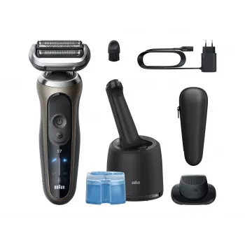 Braun Series 7 72-C7200cc Elektrorasierer mit SensoFlex und SmartCare Center, Braun