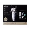 Braun Silk-épil 9 3D SES9-481 Nass- & Trocken-Epilierer kabellos mit 40 Pinzetten, SensoSmart, Smartlight, Trimmer, Weiß/Roségold