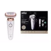 Braun Silk-épil 9 3D SES9-481 Nass- & Trocken-Epilierer kabellos mit 40 Pinzetten, SensoSmart, Smartlight, Trimmer, Weiß/Roségold