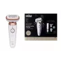 Braun Silk-épil 9 3D SES9-481 Nass- & Trocken-Epilierer kabellos mit 40 Pinzetten, SensoSmart, Smartlight, Trimmer, Weiß/Roségold
