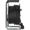 Brennenstuhl 30m IP44 Kabeltrommel H07RN-F 3G2.5 mit 3 Steckdosen Typ E, Thermoschutz, blaues Kabel, schwarze Trommel