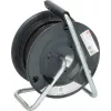 Brennenstuhl 30m IP44 Kabeltrommel H07RN-F 3G2.5 mit 3 Steckdosen Typ E, Thermoschutz, blaues Kabel, schwarze Trommel