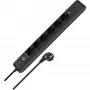 BRENNENSTUHL 6-fach Steckdosenleiste mit 1x USB-C, 1x USB-A, Überspannungsschutz 13.500 A, 2 m Kabel, Schwarz/Anthrazit