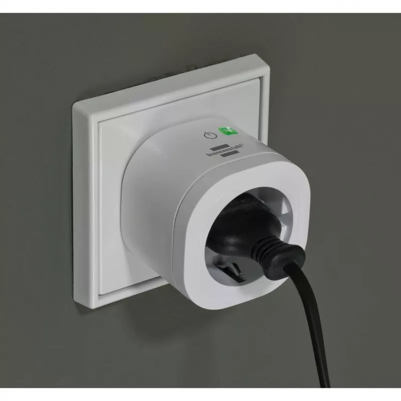 Brennenstuhl Connect WiFi Smart Plug WA 3600 XS02, Weiß, Sprachsteuerung, Timer, App