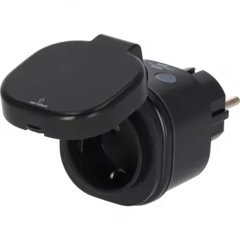 BRENNENSTUHL Connect WiFi Smart Plug WA 3600 XS03 Outdoor, Schwarz, Sprachsteuerung, Timer, App