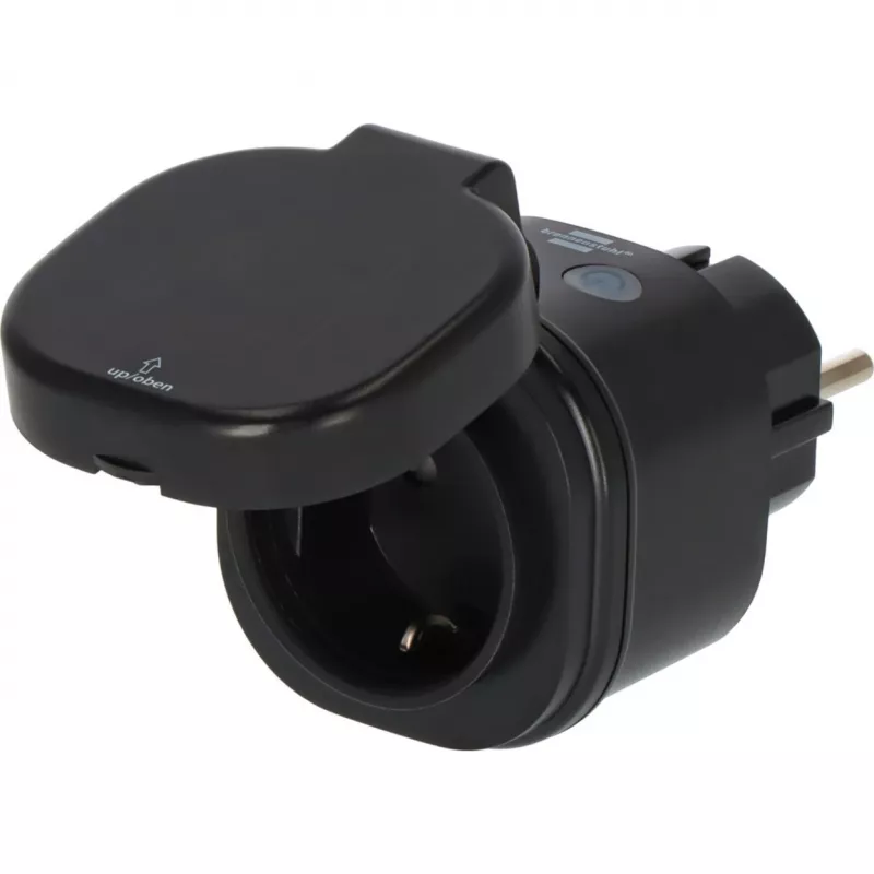 BRENNENSTUHL Connect WiFi Smart Plug WA 3600 XS03 Outdoor, Schwarz, Sprachsteuerung, Timer, App