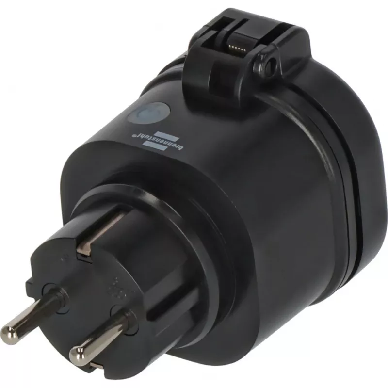 BRENNENSTUHL Connect WiFi Smart Plug WA 3600 XS03 Outdoor, Schwarz, Sprachsteuerung, Timer, App