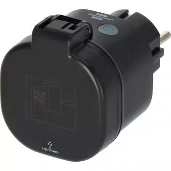 BRENNENSTUHL Connect WiFi Smart Plug WA 3600 XS03 Outdoor, Schwarz, Sprachsteuerung, Timer, App