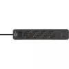 Brennenstuhl Ecolor Steckdosenleiste 4-fach mit 2x USB-C, 1x USB-A, 1,5m Kabel, Sicherheitsschalter, Schwarz/Anthrazit