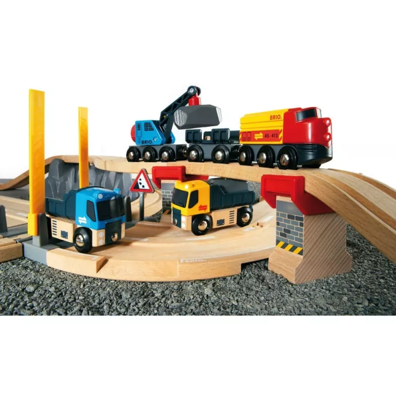 BRIO World Straßen- & Schienen-Steinverladeset