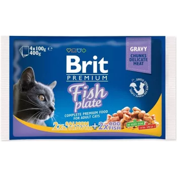BRIT Premium Cat Fish Plate Nassfutter für Katzen 4x100g
