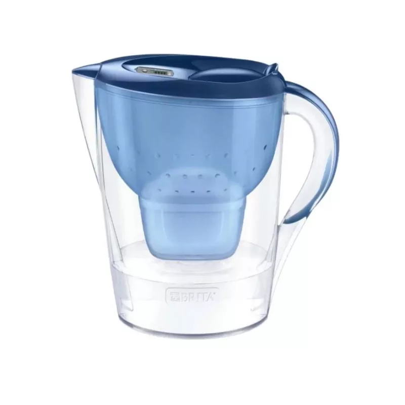 Brita Marella+ Wasserfilterkanne mit 4 MaxtraProPP Kartuschen (2,4 l, Blau)