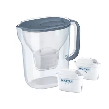 Brita Style Essential+ Wasserfilterkrug mit 2 MaxtraPro PP Kartuschen (2,4 l, Dunkelblau)