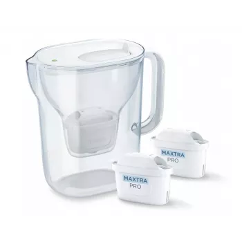 Brita Style Essential+ Wasserfilterkanne mit 2 MaxtraPro PP Kartuschen (2,4 l, Weiß)