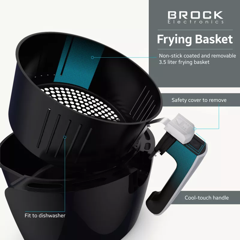 Brock AFD 3502 BK Heißluftfritteuse 3,5L 1200W Schwarz