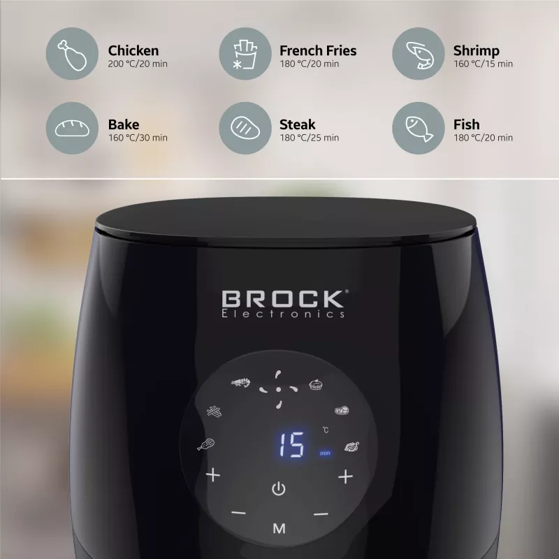 Brock AFD 3502 BK Heißluftfritteuse 3,5L 1200W Schwarz