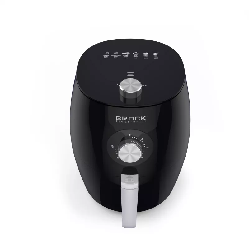 Brock AFM 3501 BK Heißluftfritteuse 3,5L 1300-1500W Schwarz Digitale Korbfritteuse
