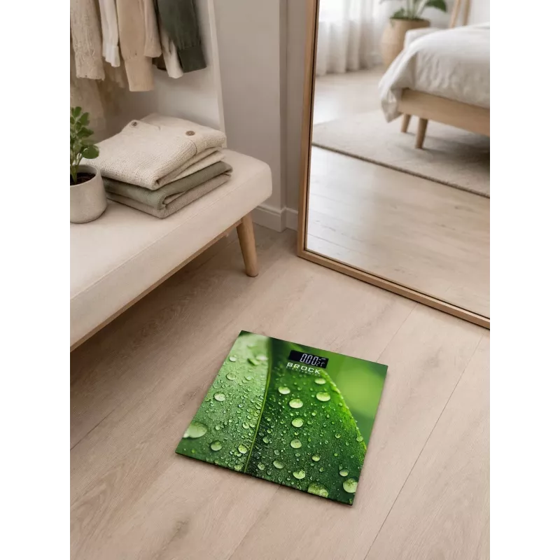 Brock BS 003 Digitale Personenwaage mit gehärteter Glasplattform, 180 kg Kapazität, LCD-Anzeige, Batterien inklusive