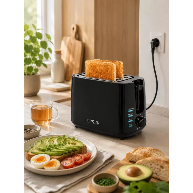 Brock BT 1005 BK Toaster 800W, Schwarz