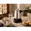 Brock ECP 105 Elektrische Türkische Kaffeemaschine, 300 ml, 800 W, Schwarz & Edelstahl, 4 Tassen, kabellos mit 360° Basis