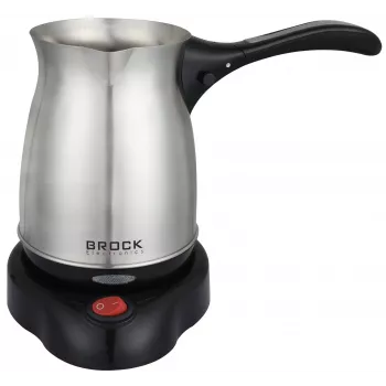Brock ECP 105 Elektrische Türkische Kaffeemaschine, 300 ml, 800 W, Schwarz & Edelstahl, 4 Tassen, kabellos mit 360° Basis