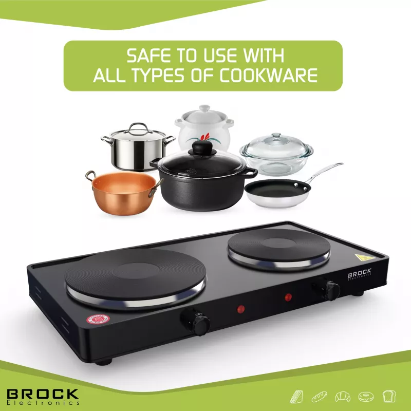 Brock EP 200 BK Wasserkocher - 1,7 L, 2200 W, Doppelwandig mit Cool-Touch-Funktion, Schwarz